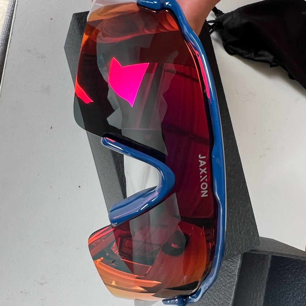 Jaxxon Blue and Red Sports Sunglasses